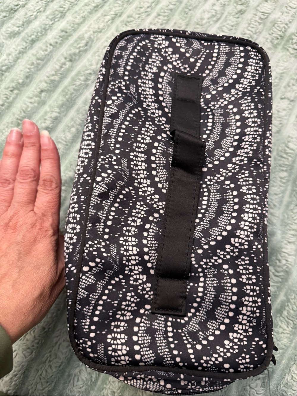 Men's Black and White Patterned Travel Pants Organizer